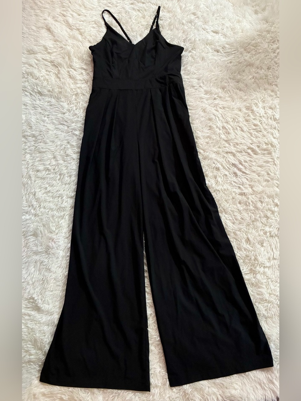 HALARA Breezeful Athleisure Active Minimal Lounge Wide Leg Jumpsuit Black L Tall - Picture 2 of 12